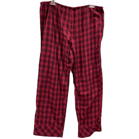 Victorias Secret Pajamas Flannel Plaid Long Sleeve Shirt Pants Red Black XL NWT - Picture 5 of 7